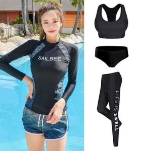 SAILBEE Áo Lặn Lướt Sóng Cho Nữ Bộ Đồ Bơi Bộ Đồ Tắm Tay Áo Dài Raghguard N068