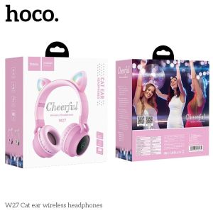 Tai nghe Bluetooth Hoco W27 tai mèo có Micro chính hãng / Headphone Bluetooth Hoco W27 tai mèo + led