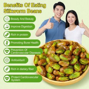 ✨Improve Digestion✨Authentic Yunnan Baoshan Green-Heart Broad Beans Delicious Crispy Silkworm Bean Green Silk Bean Nutrientrich Leisure Silkworm Bean Snacks