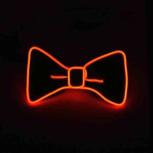 GORGE EL Wire Men LED Glowing Bow Tie Dance Show Prop 10 Colors Light Up Neckties Funny Neon Luminous Colored Ties Party Halloween Christmas