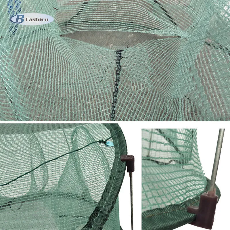 B-F Automatic fishing nylon sea hand throwing small fish net trap for  shrimp Cage Round Shape Durable Open Crab Crayfish Lobster