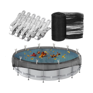 Foldable Above Ground Pool Cover with 12 Heavy Type Clip Swimming Pool Protective Net for Various Weather Use