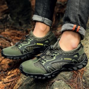 【3 days delivery】Outdoor Hiking Shoes for Men Flat Rubber Slip On Sport Shoes for Men Climbing Walking Shoes Camping Trekking Shoes Casual Loafers Plus Size(38-50)