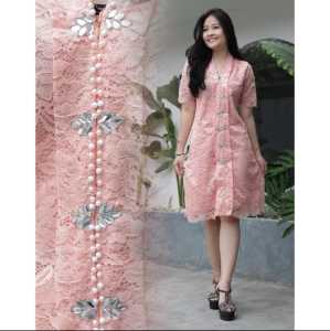 DRES VANIA BRUKAT DEWASA/DRES BRUKAT FLOY PAYET JAHIT TANGAN/DRES DEWASA