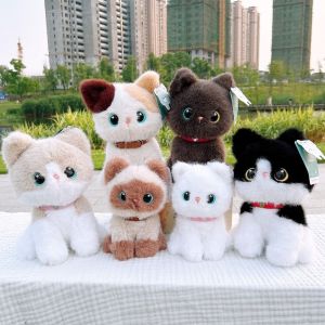 MING1996 Stuffed Animals Kitten Plush Toys Soft Fluffy Sitting Pose Pet Cat Doll Lovely Kawaii Stuffed Cat Decor