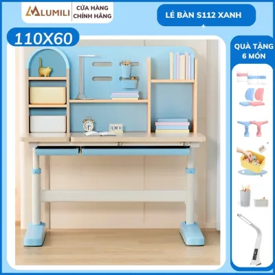 Bộ bàn học chống gù cho bé Lumili S112 bàn học sinh thiết kế mái vòm thông minh bàn học gỗ độc quyền bởi Lumili