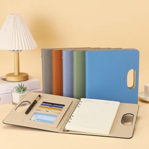 LEIFNYDI ย้อนยุค สมุดบันทึก A5 หนัง PU รายการสิ่งที่ต้องทำ สมุดบันทึก หลายฟังก์ชัน ของใช้การเรียน สมุดบันทึกการประชุม ของขวัญวันเกิด