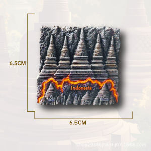[Magnet]Designer Indonesia Borobudur Refrigerator Magnet Volcano Ruins