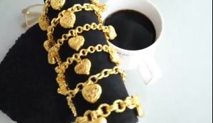 Cross-border Southeast Asia large heart-shaped chain gold-plated bracelet small heart-shaped hollow bracelet bridal couple bracelet gift