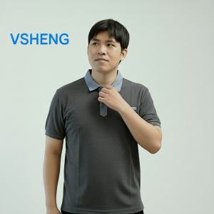 VSheng Big Size Collar Polo T Shirt For Men With Pocket Casual Plus Size Man Lapel Tops