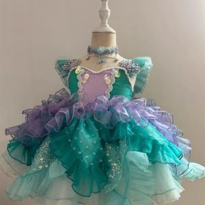 ชุดเจ้าหญิงเงือกสำหรับเด็กผู้หญิง ชุดโลลิต้าใหม่ ชุดเจ้าหญิงสายเดี่ยว น่ารักสุด ๆ เทรนด์ร้อน