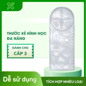 Thước kẻ đa năng này được làm bằng nhựa trong suốt bền dễ vệ sinh và có thể xoay tự do.
