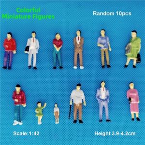 WAPKTY 10pcs Mixed Color Sand Table Model 1:42/1:30/1:25 Scale Mixed Pose Building People High Quality Handmade Passengers Train Scenery Figures