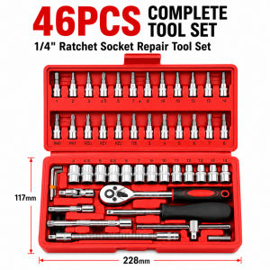 46PCS Tool Box Car Motorcycle Repair Set Hand Tools Home Service motor DIY Kit Tool Set