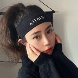 FOYOUR Phụ kiện đội đầu Hợp thời trang Khăn xếp dải băng Thể dục Dành cho Nữ Dành cho nam Yoga Thấm mồ hôi In chữ cười Băng đô dệt kim Băng Đô Thể Thao Băng đô phong cách Hàn Quốc Phụ kiện tóc