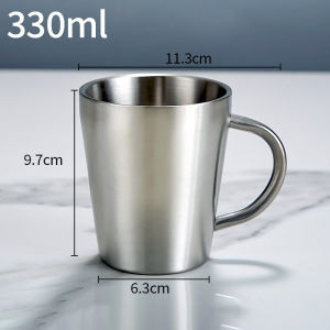 Yummy.miya Double Wall Stainless Steel Mug 330ml Insulated Coffee Cup 304 Steel Beer Milk Water Mug