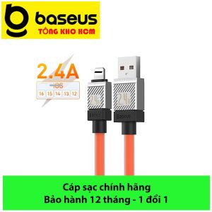 Cáp sạc nhanh truyền dữ liệu cho Ai-phôn Ba-se-us CoolPlay Series Fast Charging Cable USB to Lai-nin 2.4A Thiết kế chắc chắn và bền bỉ và Tính năng Smart Trickle thông minh