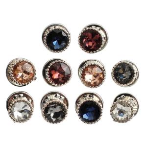 10pcs/set Shirt Brooch Button-free Button Pins Women Fashionable Imitation Pearls Blouses Buckle Clothing Accessories
