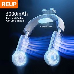 Portable Mini Neck Fan Portable Bladeless Fan USB Rechargeable Leafless Hanging Fans Air Cooler Cooling Wearable Neckband Fans
