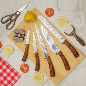 IDEALIFE Pisau Dapur Set 8 Pcs Stainless Steel Diamond Blade IL-163A IDEALIFE