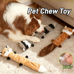 Pet Squeaky Chew Toy Dog Teething Toy Bite-Resistant Pet Squeaky Toy Fox Raccoon Teeth Grinding Toy