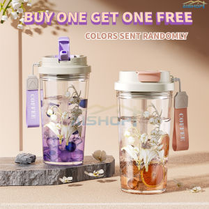 [SG Seller]Environmental Protection with Straw Tritan Leak-proof Fitness Drinking Cups，Sports Water Bottlewith Handle T