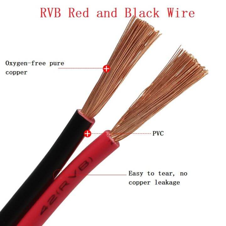 Copper Core RVB Red And Black Parallel Wire 2Core 0.3/0.5/0.75/1.0/1.5 ...