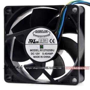 70mm PWM Fan Everflow 12V 0.40A 4-Wire PWM Cooling Fan R127025BU 7cm for CPU Heatsink Industrial & Server Use