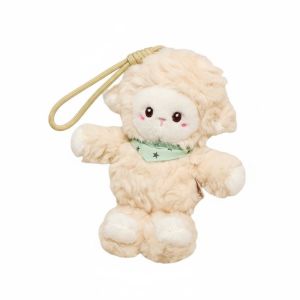 GONGL 20cm Đồ chơi hình cừu bằng vải nhung. Sáng tạo Mềm mại Búp bê nhồi bông hình cừu. Độc đáo Thú nhồi bông Móc khóa hình cừu bông Trang trí túi xách