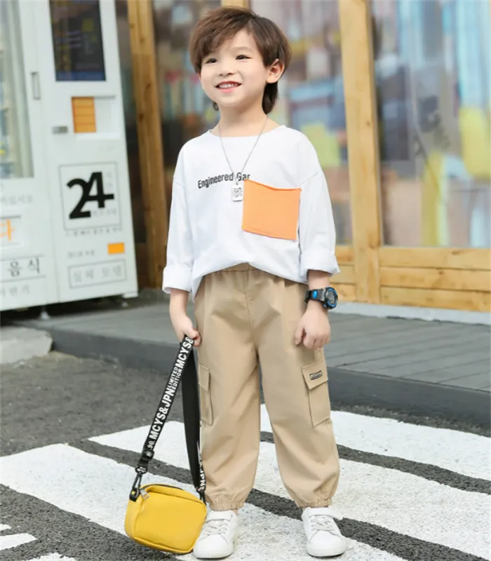 QINN Toddler Baby Boys Korean Style Pants Pure Color Fashion
