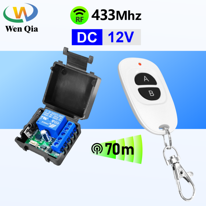 WenQia Radio Frequency 433MHz 12V 10A Receiver Module and Wireless Long ...