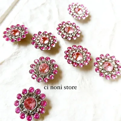 cangkang permata diamond kristal bunga uk 14 mm payet cangkang per 10 pcs
