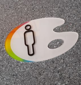 ป้ายห้องน้ำ อะครีลิคเลเซอร์ รุ่น COLOUR PALETTE จานสี [ COLOR PALETTE NO.52]