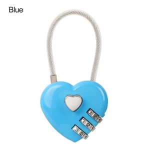Heart Shaped Password Padlock Zinc Alloy 3-Digit Padlock For Luggage Backpack Suitcases Lockers Lock