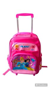 Balô kéo cho học sinh cấp 1- bé gái có cần kéo- Màu Hồng