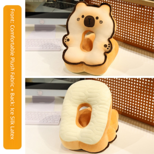 SELLYER สองด้าน หมอนนอนสำนักงานคาปิบารา ขนมปังปิ้ง ผ้าไหมนุ่มและเย็น หมอนอุ่นมือแมว ของขวัญวันเกิด นุ่มมาก หมอนรองเอวสุนัข ของขวัญสำหรับผู้หญิง