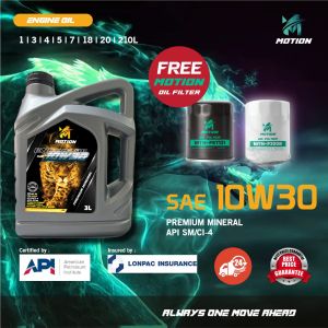 MOTION 10w30 3L API CI-4 MINERAL Diesel Engine Oil Car Lubricant Minyak Hitam Enjin Kereta Proton Toyota Nissan Honda