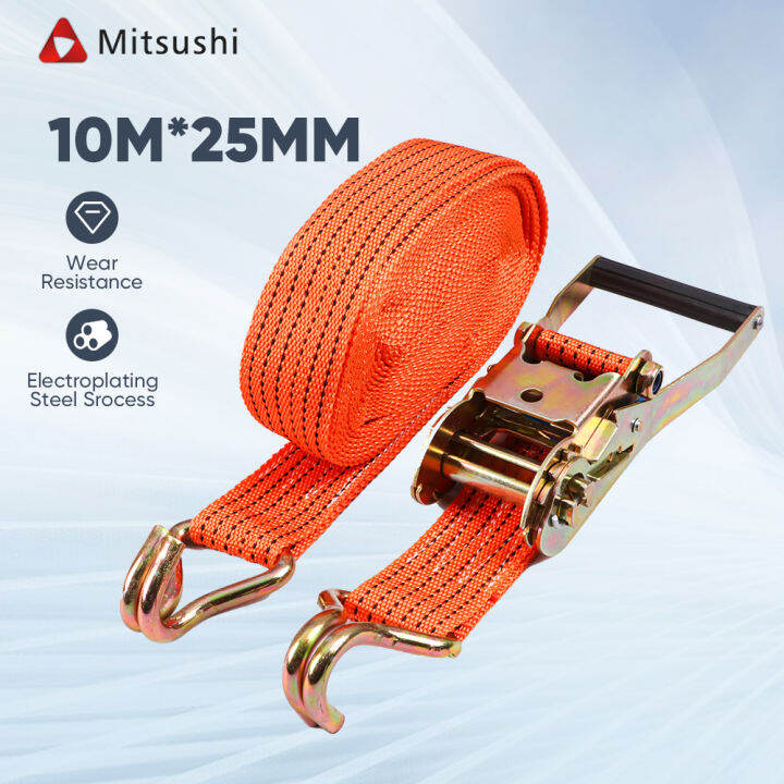 Mitsushi 10m Cargo Rope Cargo Strap Metal Buckle Ratchet Tie-Down ...