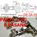 (Paket 1 KG) Huben HT - Engsel Sendok 35MM Standar Conceal Hinges (8 PASANG = 16 PCS). 