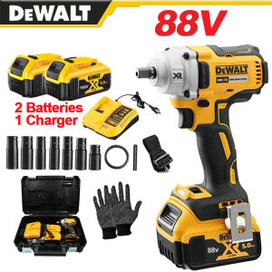 Makita Impact Wrench Heavy Duty Japan For Motorcycle Electric Wrench With Charger Hammer Drill Power Tools Cordless Impact Drill Brushless 2 Battery Cordless Drill 520N.M 2 Li-Ion Batteries With Drill Set Power Tools Original Rechargeable