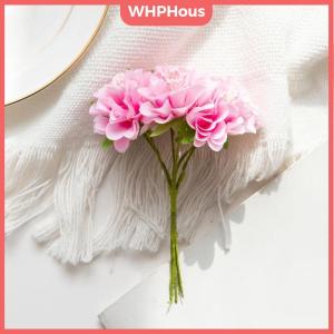 WHPHous Silk Carnation Hydrangea Bouquet 6 Heads Handmade Artificial Flowers for Table Vase Living Room Wedding Event Decor