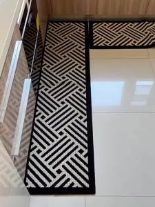 【eoxjk】เสื่อครัวลายเรขาคณิตเรียบง่ายวัสดุโพรพิลีนขนาด45*70cm-60*180ซม. กันลื่นกันน้ำมันกันฝุ่นทำความสะอาดง่าย.พรมปูพื้นเสื่อประตูพรมปูพื้นห้องครัวเสื่อกันน้ำเสื่อกันลื่น