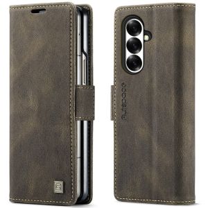 Wallet Case for Samsung Galaxy Z Fold 8 Ultra Z Fold 8 Z Fold 7 Z Fold 6 Z Fold 5 Retro Matte Premium PU Leather Magnetic Flip Folio Case with RFID Blocking Card Slots Durable TPU Shell Kickstand Phone Cover Protective Case - Black