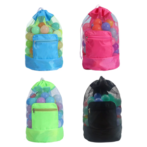 Kids Travel Friendly Toy Organizers Bag Breathable Mesh Designs Adjustable Strap for Beach Outings and Water Activities