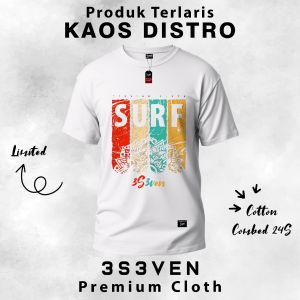 Tshirt Kaos Baju Distro Pria Dewasa SURF Terbaru - 3Seven Clothing