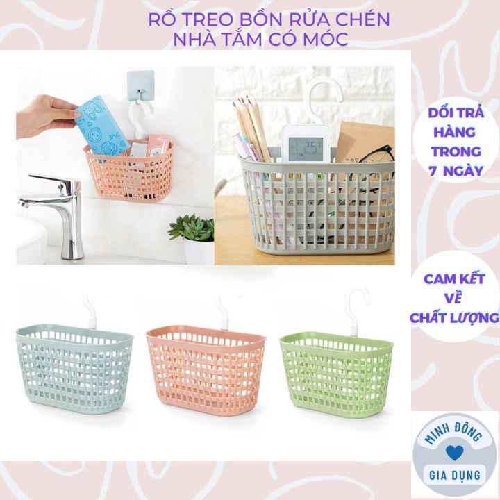 Rổ treo bồn rửa chén, nhà tắm có móc Việt Nhật (tặng 1 móc dán rổ )- Rổ ...