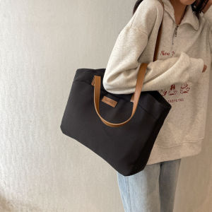 Túi tote đơn giản dành cho nữ túi xách tay dung tích lớn túi đeo vai có nhiều ngăn và túi phụ túi vải canvas đơn giản mới cho mùa hè.