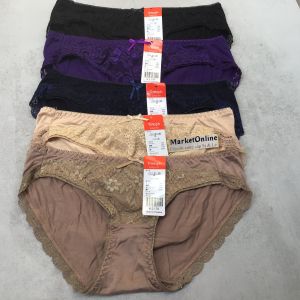 Set 5 quần sịp cotton lụa phối ren cao cấp mềm mại quyến rũ màu xanh than VN115 nội y MarketOnline