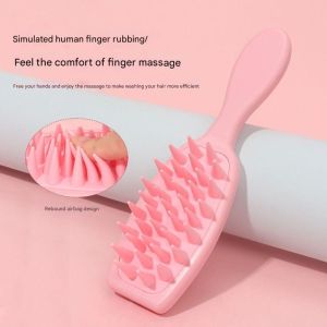 Hair Massager Hair Washing Comb Silicone Shampoo Brush Comb Extended Handle Soft Silicone Shampoo Scalp Shower Brush Bath Hairdressing Tool