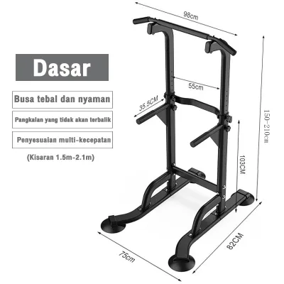 ✅ READY STOCK✅Stand untuk Peralatan Latihan Kekuatan Gym Rumah Menara Daya Multifungsi /Stasiun Dip Bar Pull Up/alat bantu pull up/pull up bar speeds ketinggian dapat disesuaikan/olahraga peralatan kebugaran rumah